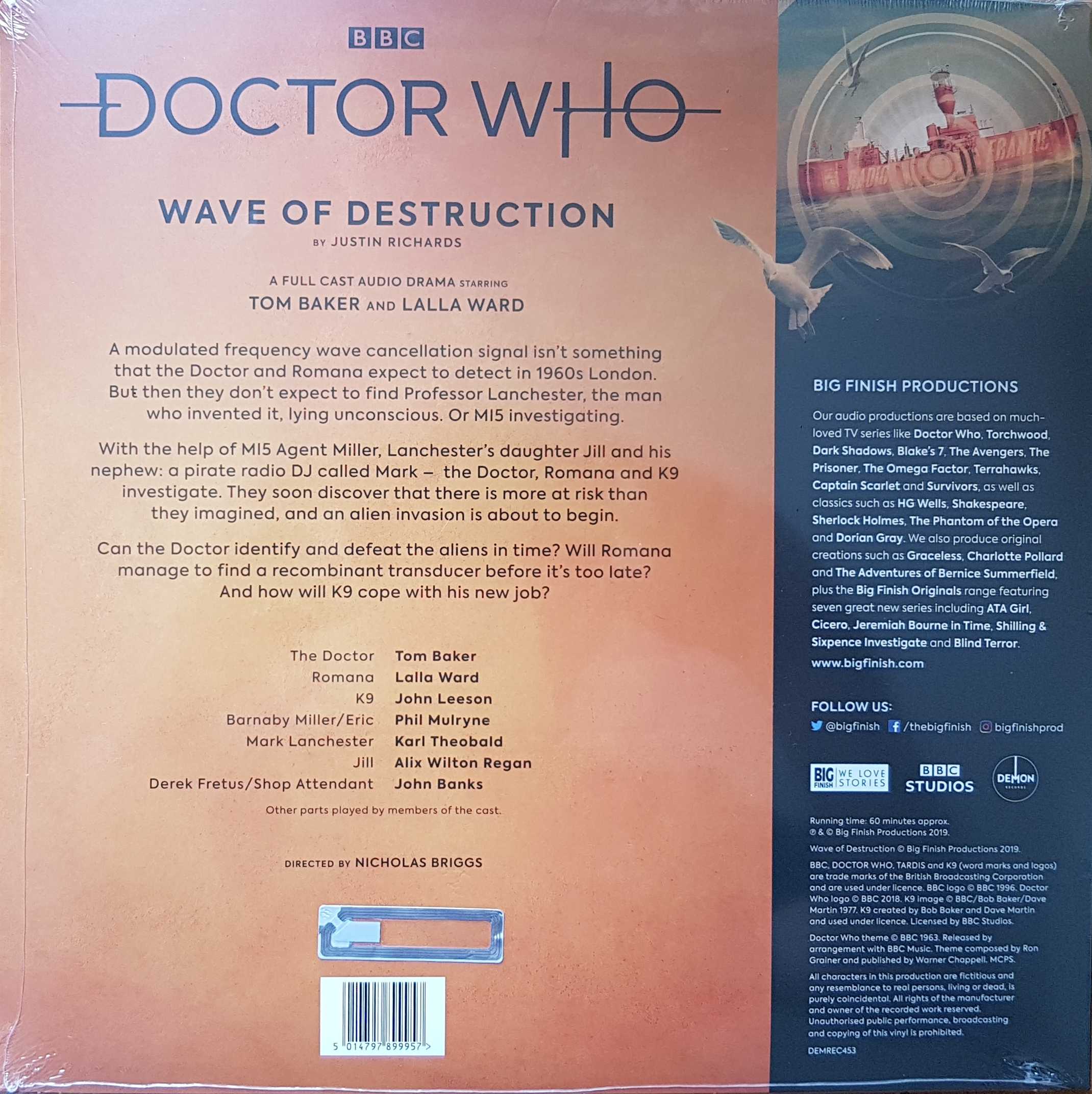 Picture of DEMREC 453 Doctor Who - Wave of destruction by artist Justin Roberts from the BBC records and Tapes library
